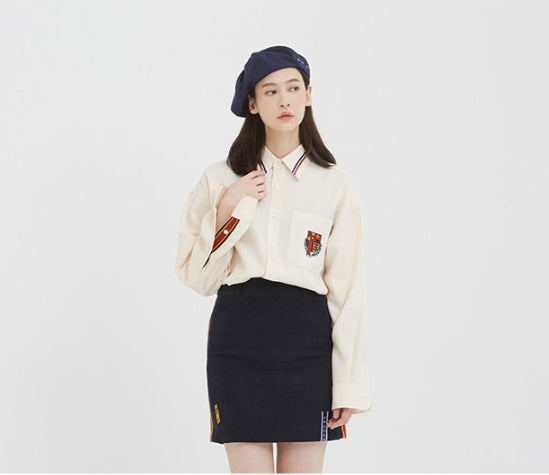 ロマンティッククラウン(ROMANTIC CROWN) RMTCRW Collar Piping Shirt_Oatmeal