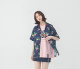 ロマンティッククラウン(ROMANTIC CROWN) Flamingo Bowling Shirt_Navy