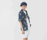 ロマンティッククラウン(ROMANTIC CROWN) Flamingo Bowling Shirt_Navy