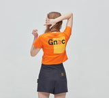 ロマンティッククラウン(ROMANTIC CROWN) Crossway Logo Crop T Shirt_Orange