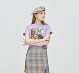 ロマンティッククラウン(ROMANTIC CROWN) E.D.V Splinter Crop T Shirt_Purple