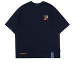 ロマンティッククラウン(ROMANTIC CROWN) Splinter Back Line T Shirt_Navy