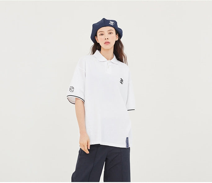 ロマンティッククラウン(ROMANTIC CROWN) E.D.V Piping Pique Shirt_White