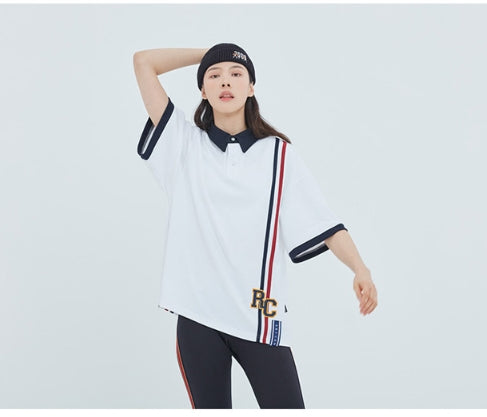 ロマンティッククラウン(ROMANTIC CROWN) RC Double Line Polo Shirt_White