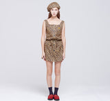 ロマンティッククラウン(ROMANTIC CROWN) GNAC Leopard Dress_Brown