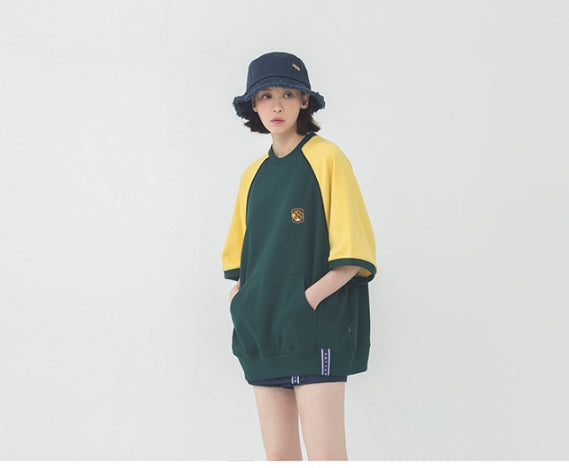 ロマンティッククラウン(ROMANTIC CROWN) Raglan Piping T Shirt_Green