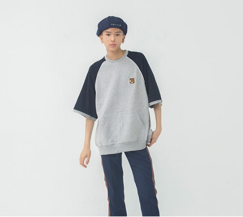 ロマンティッククラウン(ROMANTIC CROWN) Raglan Piping T Shirt_Grey