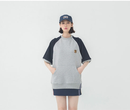 ロマンティッククラウン(ROMANTIC CROWN) Raglan Piping T Shirt_Grey