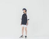 ロマンティッククラウン(ROMANTIC CROWN) Raglan Piping T Shirt_Navy