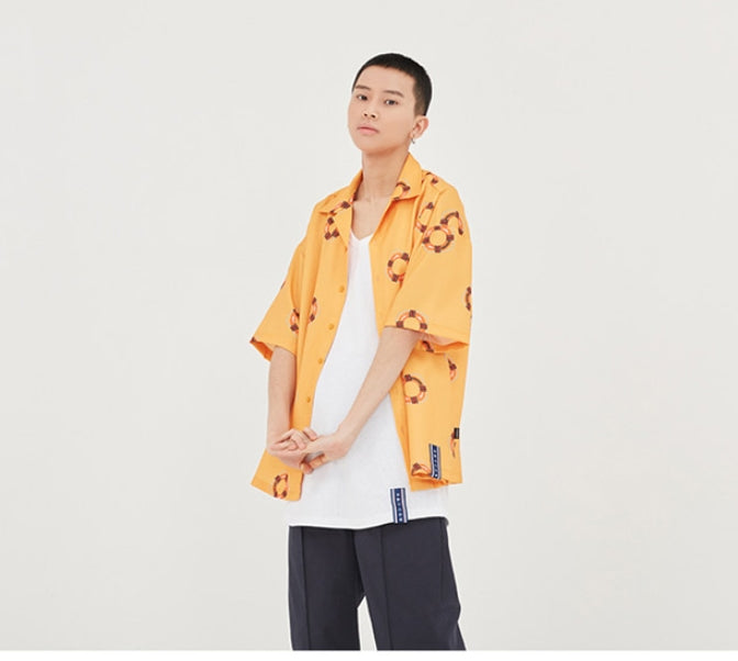 ロマンティッククラウン(ROMANTIC CROWN) Life Belt Bowling Shirts_Yellow