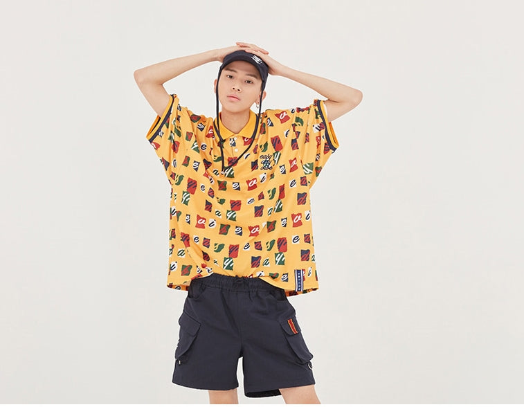 ロマンティッククラウン(ROMANTIC CROWN) E.D.V Splinter Polo Shirt_Yellow