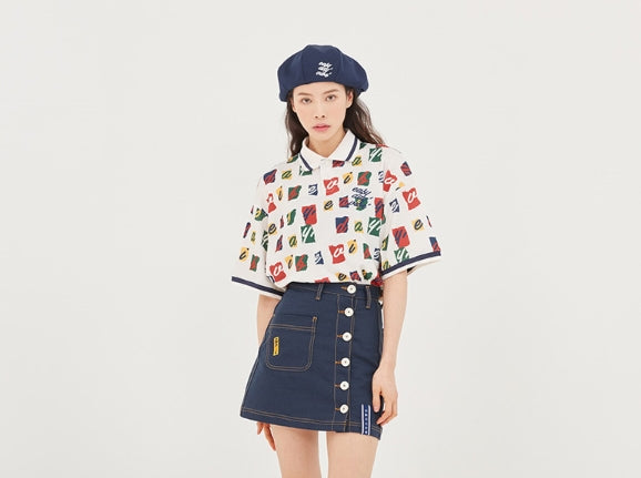 ロマンティッククラウン(ROMANTIC CROWN) E.D.V Splinter Polo Shirt_Oatmeal