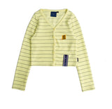 ロマンティッククラウン(ROMANTIC CROWN) Stripe Knit Cardigan_Yellow