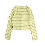 ロマンティッククラウン(ROMANTIC CROWN) Stripe Knit Cardigan_Yellow