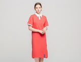 ロマンティッククラウン(ROMANTIC CROWN) Collar Cotton Dress_Red