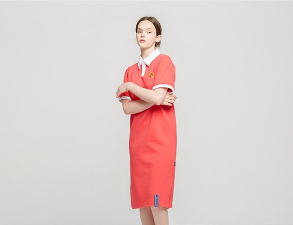 ロマンティッククラウン(ROMANTIC CROWN) Collar Cotton Dress_Red