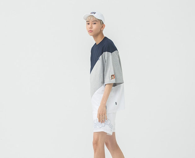 ロマンティッククラウン(ROMANTIC CROWN) Division Color Block T Shirt_Grey