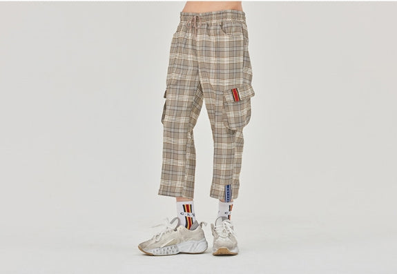ロマンティッククラウン(ROMANTIC CROWN) Check Pocket Ankle Pants_Grey