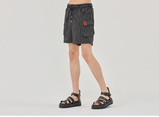 ロマンティッククラウン(ROMANTIC CROWN) E.D.V Stripe Shorts_Black