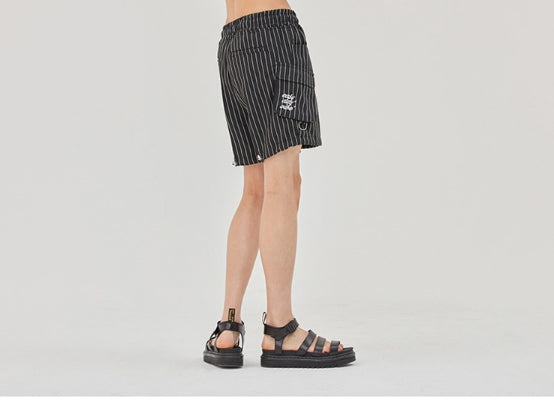 ロマンティッククラウン(ROMANTIC CROWN) E.D.V Stripe Shorts_Black
