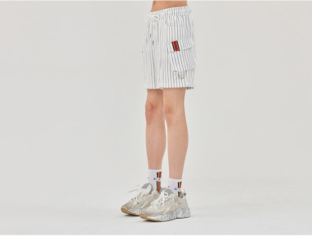 ロマンティッククラウン(ROMANTIC CROWN) E.D.V Stripe Shorts_White