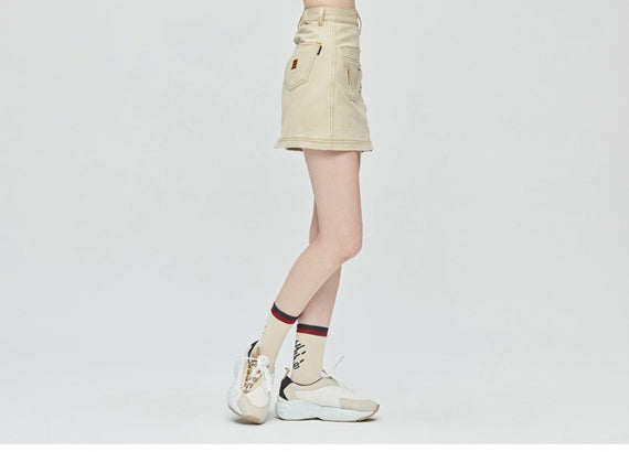 ロマンティッククラウン(ROMANTIC CROWN) GNAC Side Button Skirt_Beige