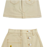 ロマンティッククラウン(ROMANTIC CROWN) GNAC Side Button Skirt_Beige