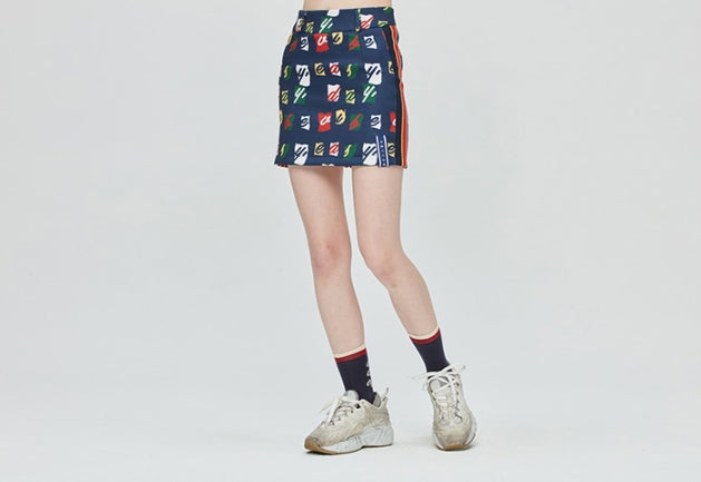ロマンティッククラウン(ROMANTIC CROWN) E.D.V Band Line Skirt_Navy