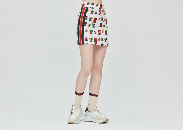 ロマンティッククラウン(ROMANTIC CROWN) E.D.V Band Line Skirt_Oatmeal