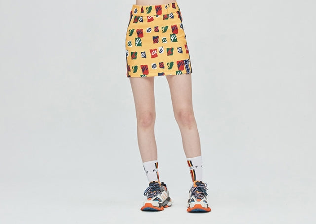 ロマンティッククラウン(ROMANTIC CROWN) E.D.V Band Line Skirt_Yellow