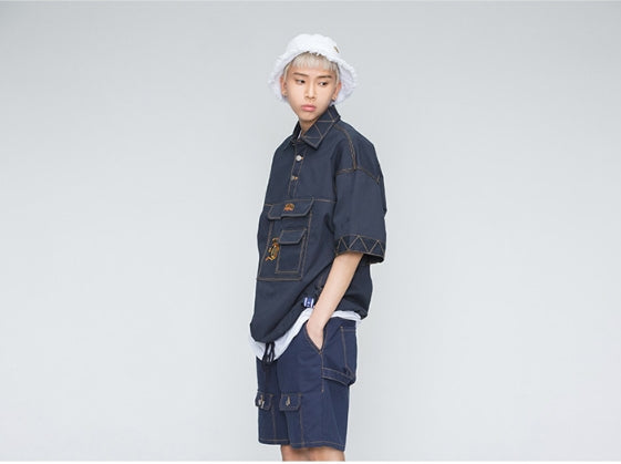 ロマンティッククラウン(ROMANTIC CROWN) Cotton Half Anorak_Navy