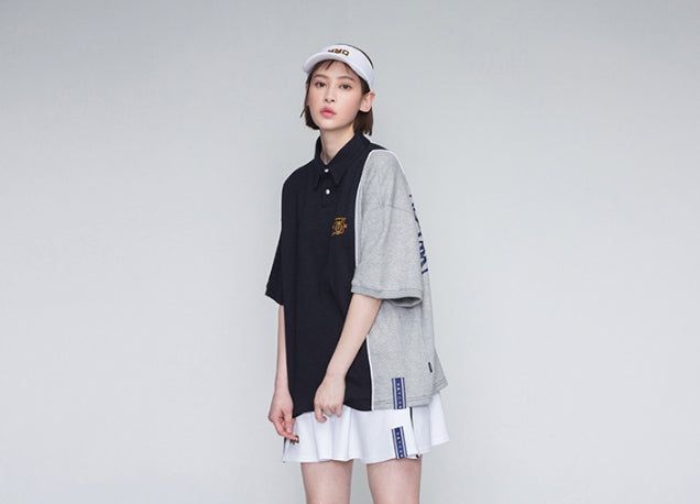 ロマンティッククラウン(ROMANTIC CROWN) Piping Polo Shirts_Navy