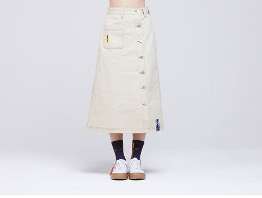 ロマンティッククラウン(ROMANTIC CROWN) Front Pocket Cotton Skirt_Beige