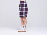 ロマンティッククラウン(ROMANTIC CROWN) Tartan Check Knit Skirt_Navy