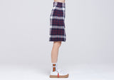 ロマンティッククラウン(ROMANTIC CROWN) Tartan Check Knit Skirt_Navy