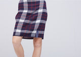 ロマンティッククラウン(ROMANTIC CROWN) Tartan Check Knit Skirt_Navy