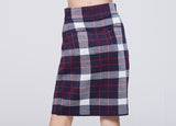 ロマンティッククラウン(ROMANTIC CROWN) Tartan Check Knit Skirt_Navy