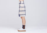 ロマンティッククラウン(ROMANTIC CROWN) Tartan Check Knit Skirt_Oatmeal