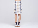 ロマンティッククラウン(ROMANTIC CROWN) Tartan Check Knit Skirt_Oatmeal