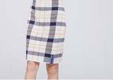 ロマンティッククラウン(ROMANTIC CROWN) Tartan Check Knit Skirt_Oatmeal