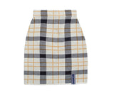 ロマンティッククラウン(ROMANTIC CROWN) Tartan Check Knit Skirt_Oatmeal