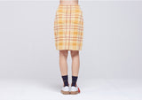 ロマンティッククラウン(ROMANTIC CROWN) Tartan Check Knit Skirt_Butter