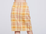 ロマンティッククラウン(ROMANTIC CROWN) Tartan Check Knit Skirt_Butter