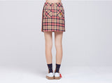 ロマンティッククラウン(ROMANTIC CROWN) Band line Check Skirt_Beige