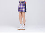 ロマンティッククラウン(ROMANTIC CROWN) Band line Check Skirt_Purple