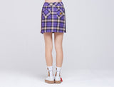 ロマンティッククラウン(ROMANTIC CROWN) Band line Check Skirt_Purple