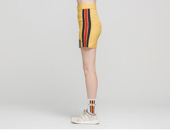 ロマンティッククラウン(ROMANTIC CROWN) Band Line Skirt_Mustard