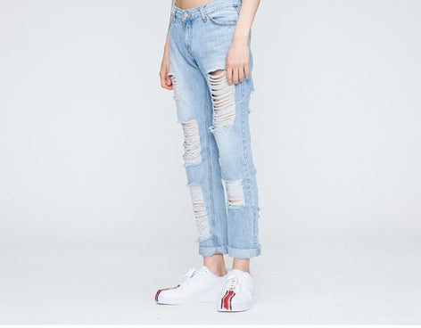 ロマンティッククラウン(ROMANTIC CROWN) Light Blue Damage Pants