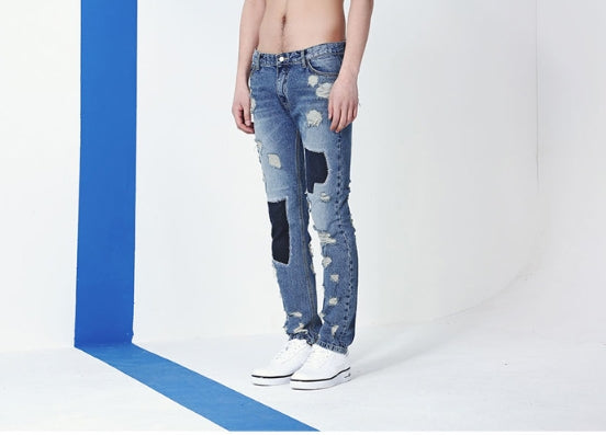 ロマンティッククラウン(ROMANTIC CROWN) DESTROYED REPAIR PANTS