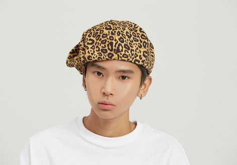 ロマンティッククラウン(ROMANTIC CROWN) Leopard Newsboy Cap_Brown